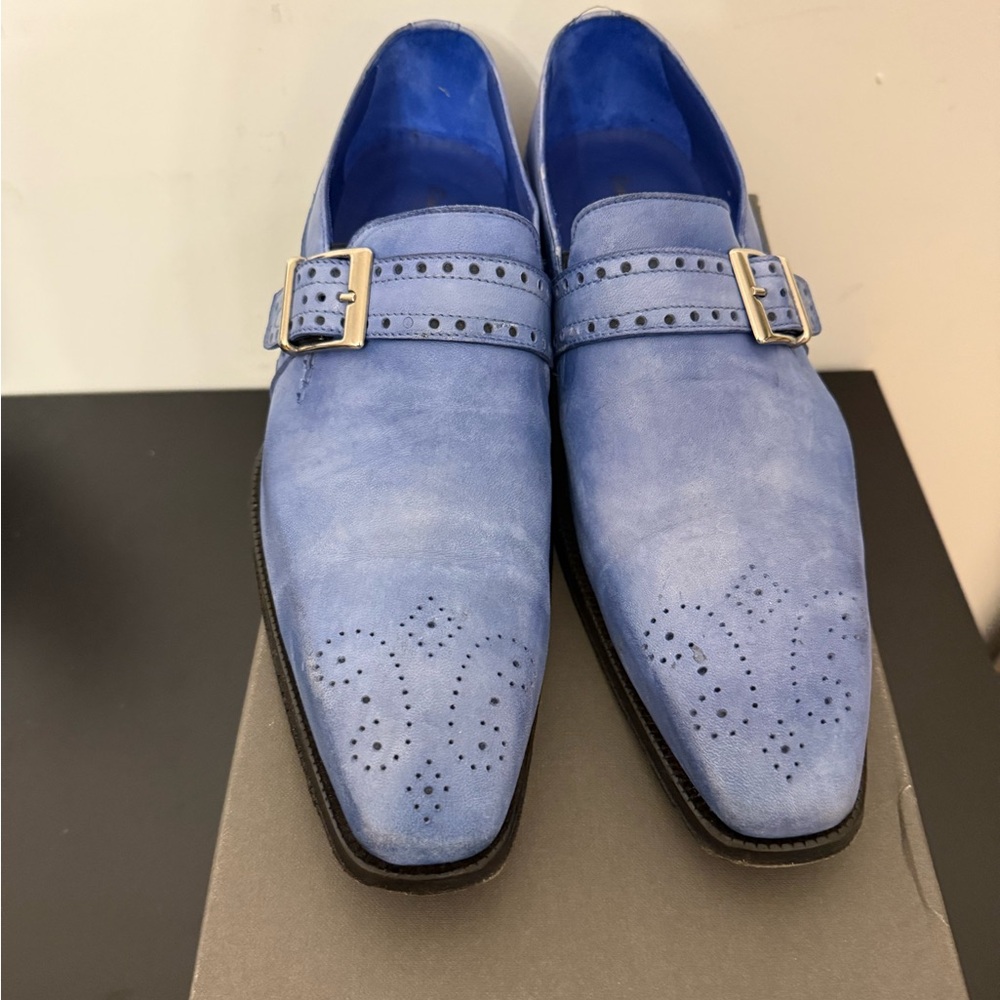 Blue Leather Men's Loafers